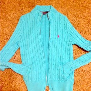 Ralph Lauren sport woven zip up sweater