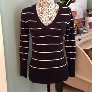 Navy and white striped sweater-sold on vinted