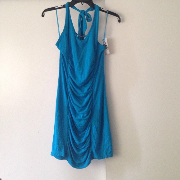 Blue halter dress