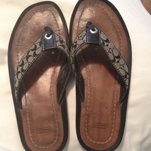 Coach flip flops in black