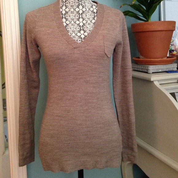 Light brown & blue striped sweaters