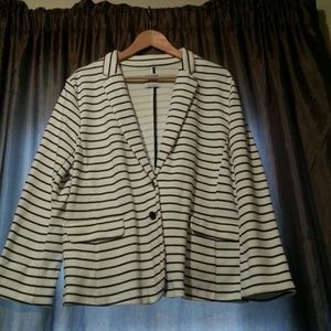 Navy and white blazer