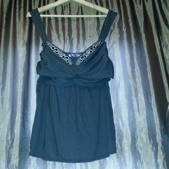 Rhinestone v neck top