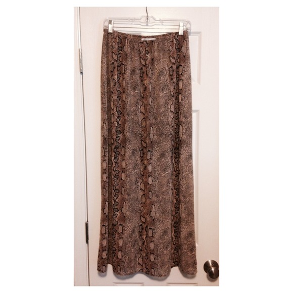 Animal chiffon printed maxi skirt
