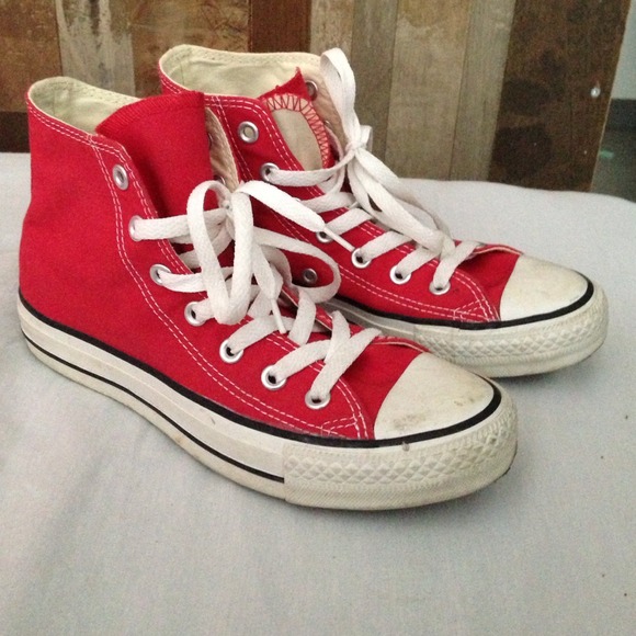 Red High top Chuck Taylor's