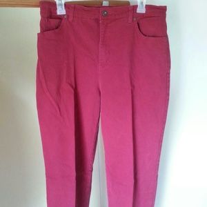 Burgundy jeans