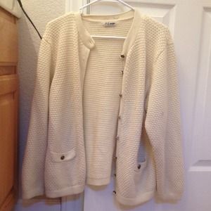 Cream Button Up Knitted Cardigan
