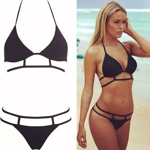 Cute black 2 piece set bikini