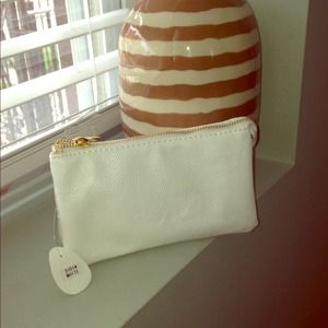 NEW ITEM... NEW COLOR...White Leather Wristlet