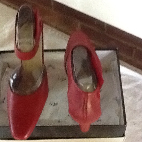 Red leather shoes