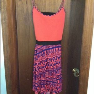 Open back "lettered" hot pink/purple dress