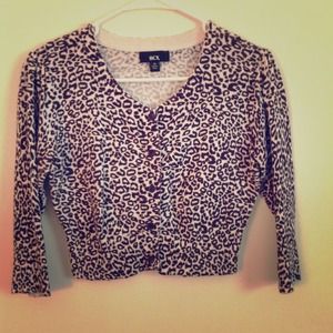 Leopard print crop sweater