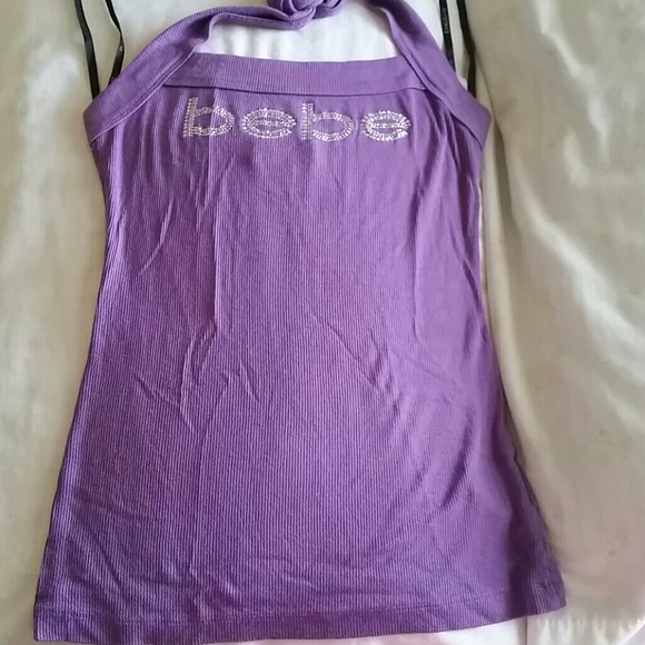 Bebe purple halter top