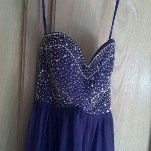 Purple sequined long dress