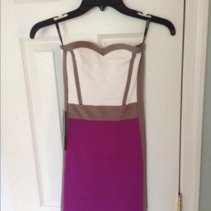 Bebe Bandage Bodycon Colorblock Dress XS