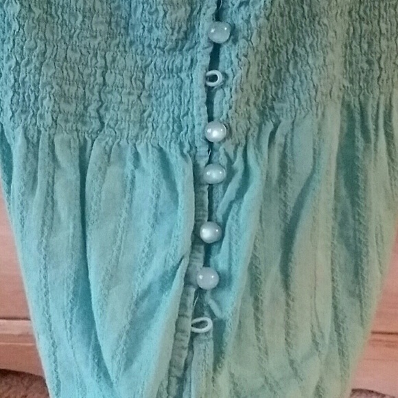 2b bebe Turquoise Ruched Tank Top - Picture 4 of 4