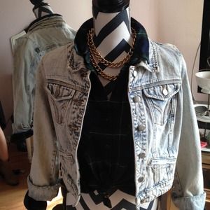 Acid wash denim jacket