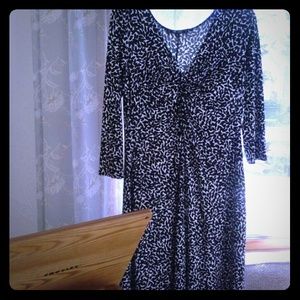 A line black and white dress.