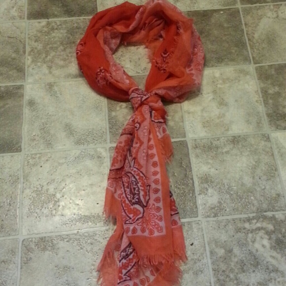 Orange designed scarf