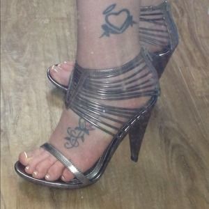 Fredericks of Hollywood pewter heels