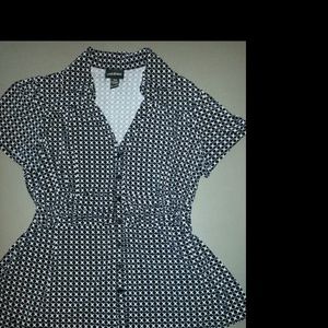 Womens plus size 18/20 w button down v neck top 2x