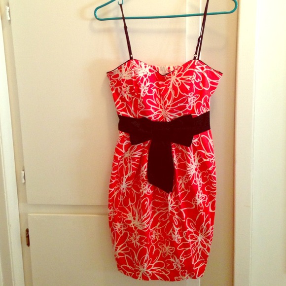 Orange and white floral sundress