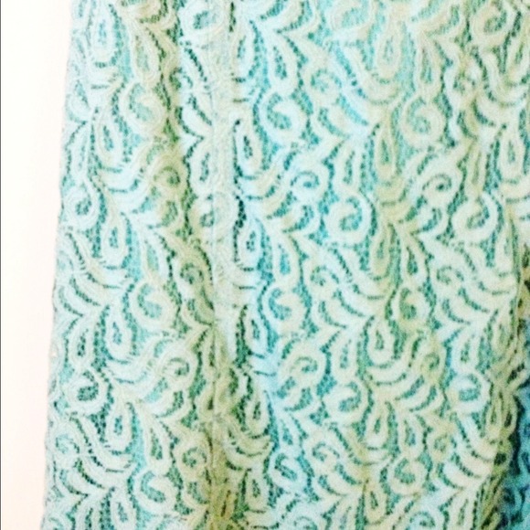 Turquoise lace strapless dress - Picture 3 of 3