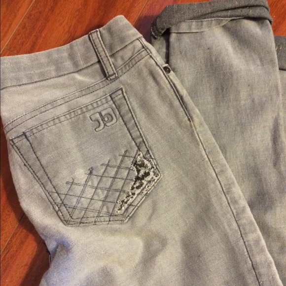 Joe's Jeans light gray distressed boyfriend jeans