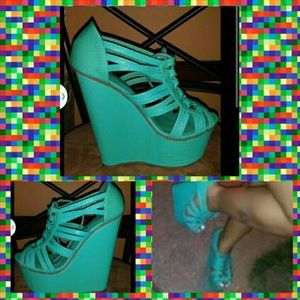 Turquoise Platform Wedge