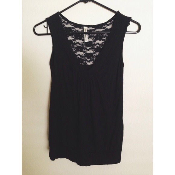 Black Floral Lace Sleeveless Top