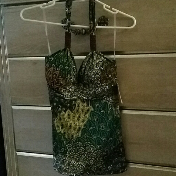 NWT Multicolor Halter Top