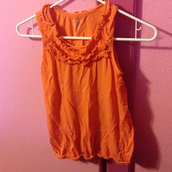 Orange ruffle tank