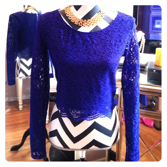 Royal Blue Lace Top
