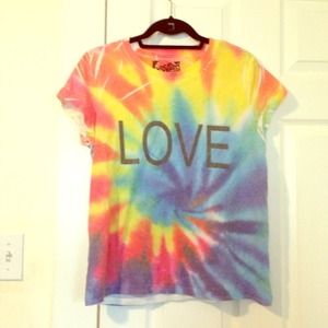 Rainbow Tie dye LOVE tee from Delia's