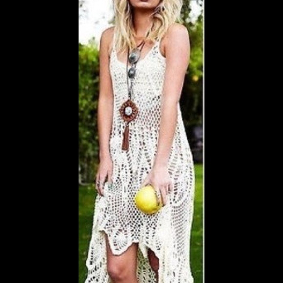 SOLD! Crochet Hi-Lo Hem Dress