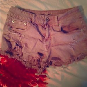 American eagle high waisted burgundy shorts