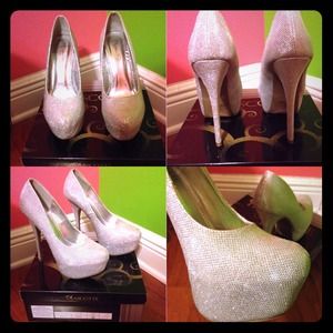 SILVER GLITTER SEXY HIGH HEELS PUMPS💁👠