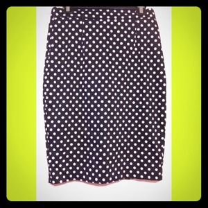 ❗️RESERVED❗️HIGH WAIST POLKA DOT MIDI PENCIL SKIRT