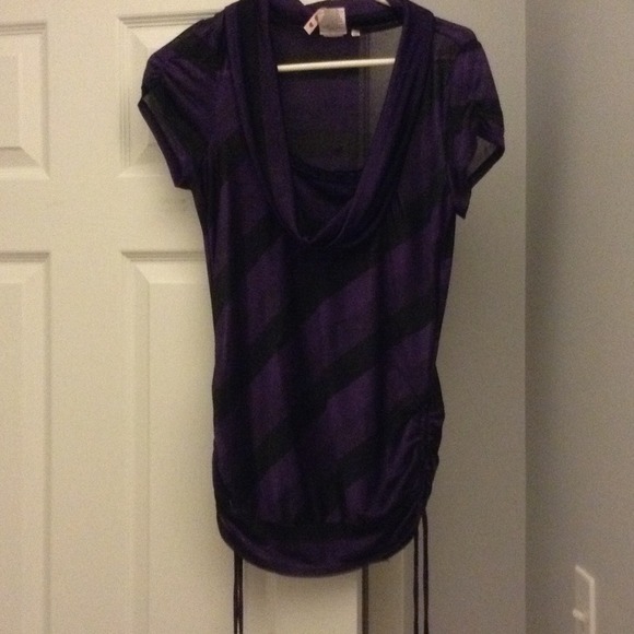 Heart &soul purple&black striped top