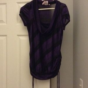 Heart &soul purple&black striped top