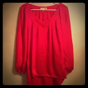 Red flowy blouse