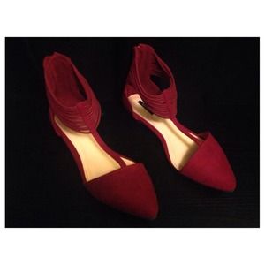 Red Suede Flats