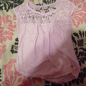Lilac Abercrombie flower net fashion top