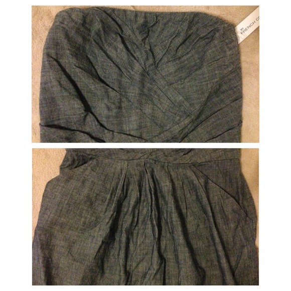 French connection strapless denim dress - Picture 2 of 4