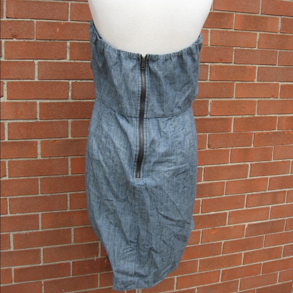 French connection strapless denim dress - Picture 3 of 4