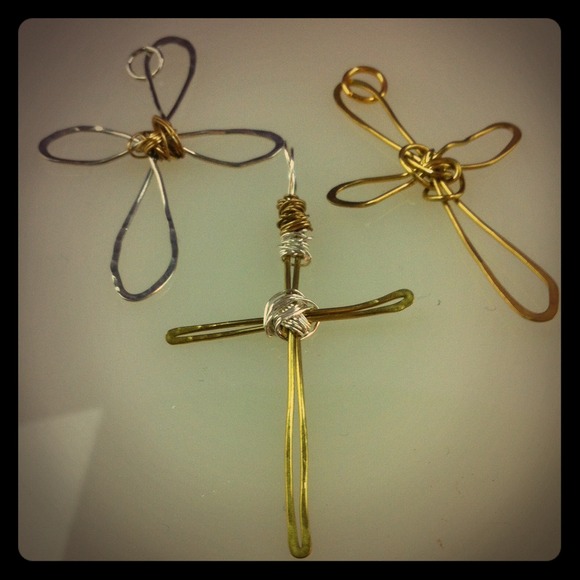 R 18. Handcrafted Crosses silver and goldplated