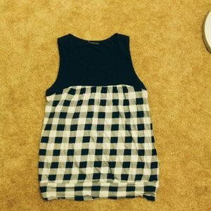 F21 Black and White Checkered Top