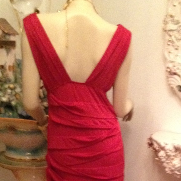 Red Hot Gown with Pleated Long Gown - Picture 2 of 3