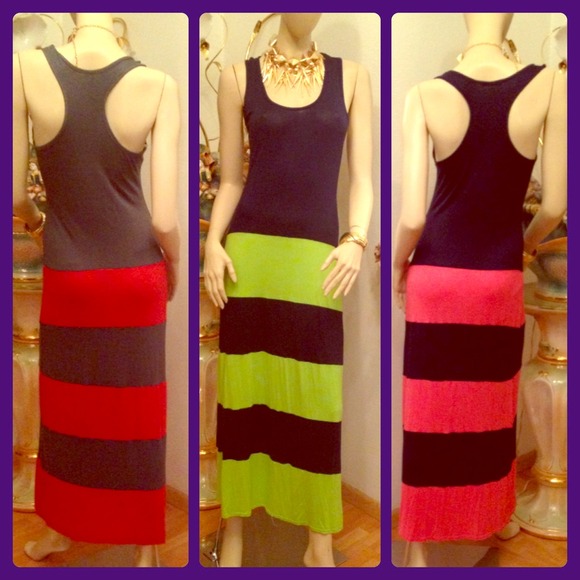 Color Blocking Racer Back Maxi - Picture 1 of 4