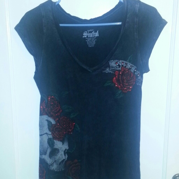 Black Sinful shirt with bling